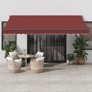 Burgundy automatic retractable awning 450x300 cm V6154 Vetonek