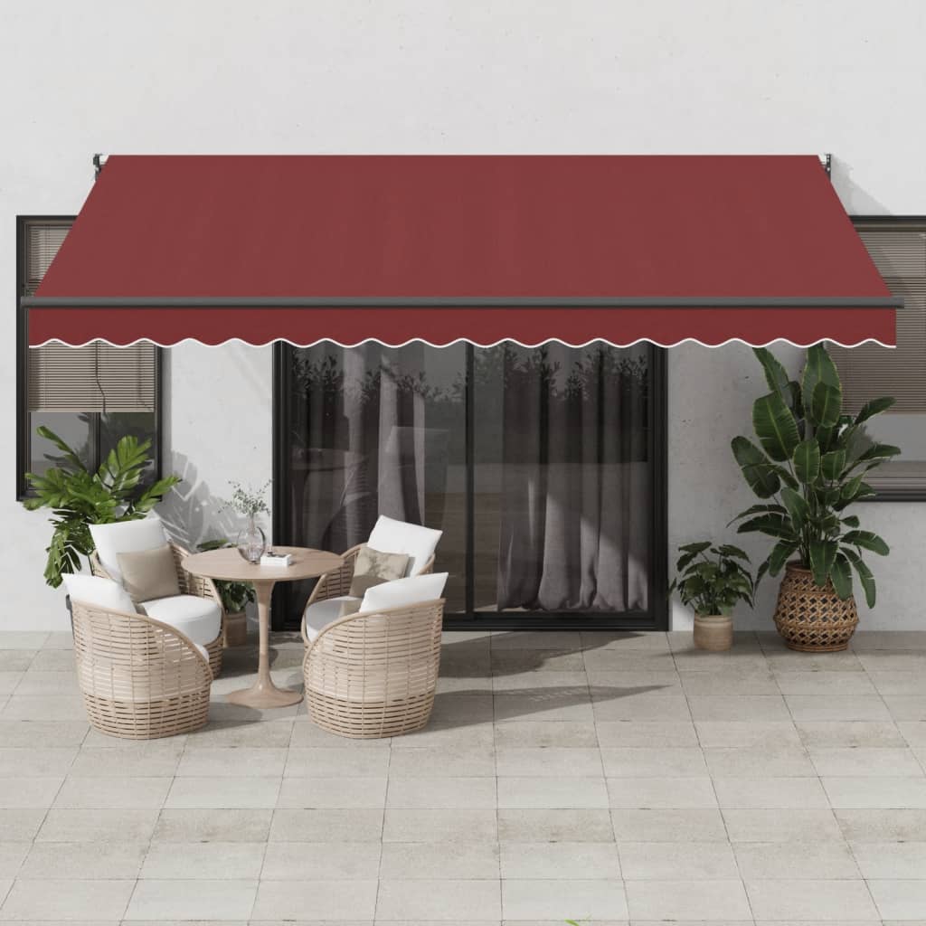 Burgundy automatic retractable awning 450x300 cm V6154 Vetonek