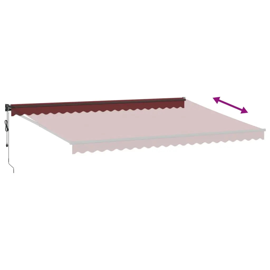 Burgundy automatic retractable awning 500x300 cm V6161 Vetonek
