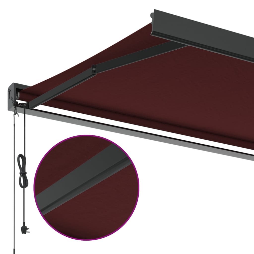 Burgundy automatic retractable awning 400x300 cm V6345 Vetonek