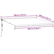 Burgundy automatic retractable awning 400x300 cm V6345 Vetonek
