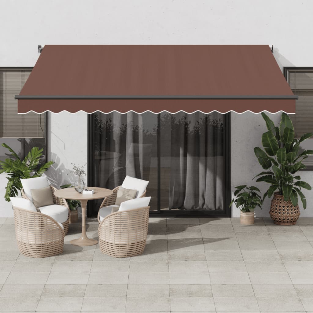 Vetonek Toldo retráctil automático marrón 400x350 cm