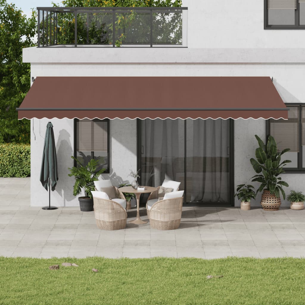 Vetonek Toldo retráctil automático marrón 600x350 cm