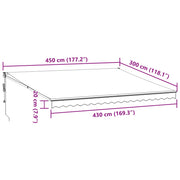 Brown automatic retractable awning 450x300 cm V0151 Vetonek