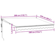 Burgundy automatic retractable awning 300x250 cm V0175 Vetonek