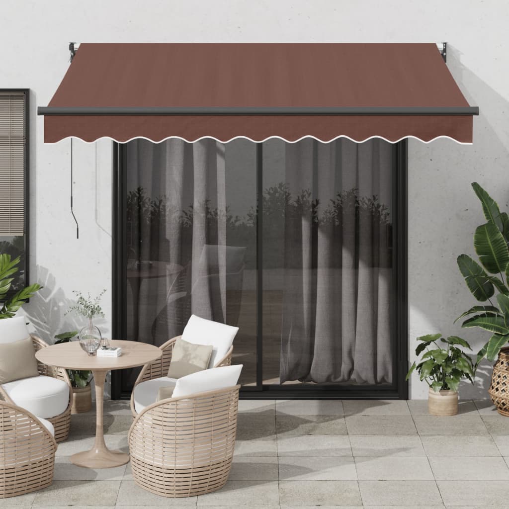 Burgundy automatic retractable awning 300x250 cm V0175 Vetonek