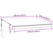 Brown automatic retractable awning 350x250 cm V0182 Vetonek