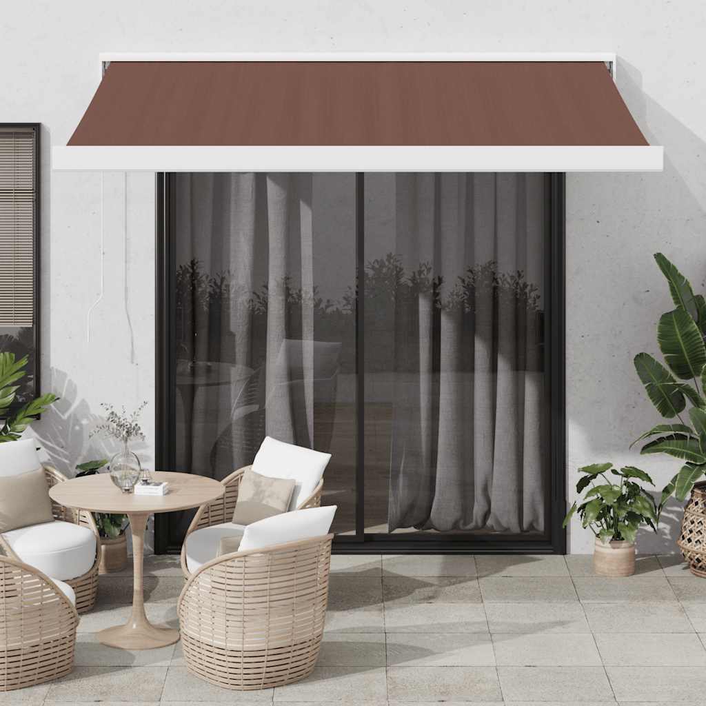 Vetonek Toldo retráctil automático marrón 350x250 cm