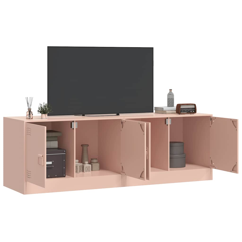 Muebles para TV 2 unidades acero rosa 67x39x44 cm