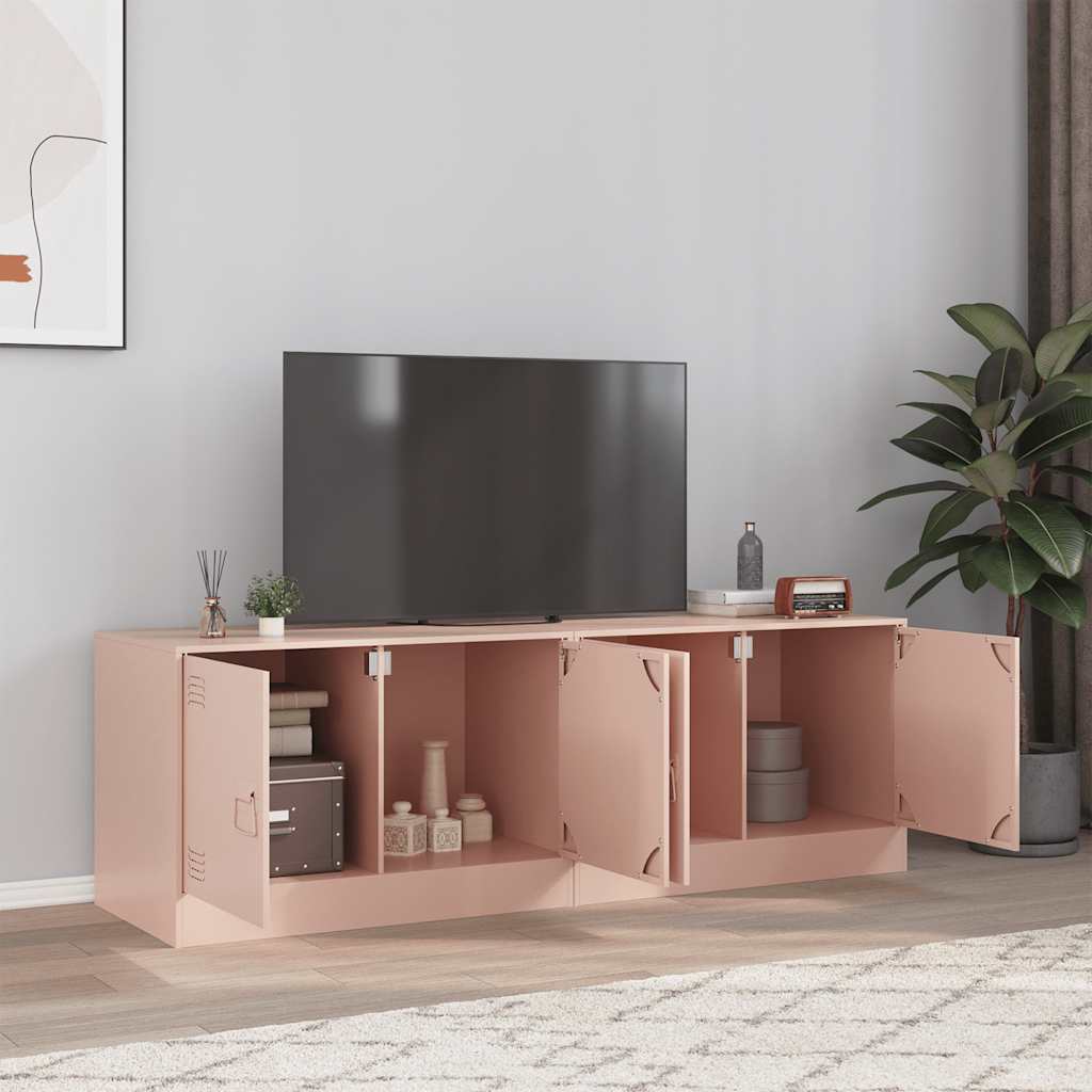 Vetonek Muebles para TV 2 unidades acero rosa 67x39x44 cm