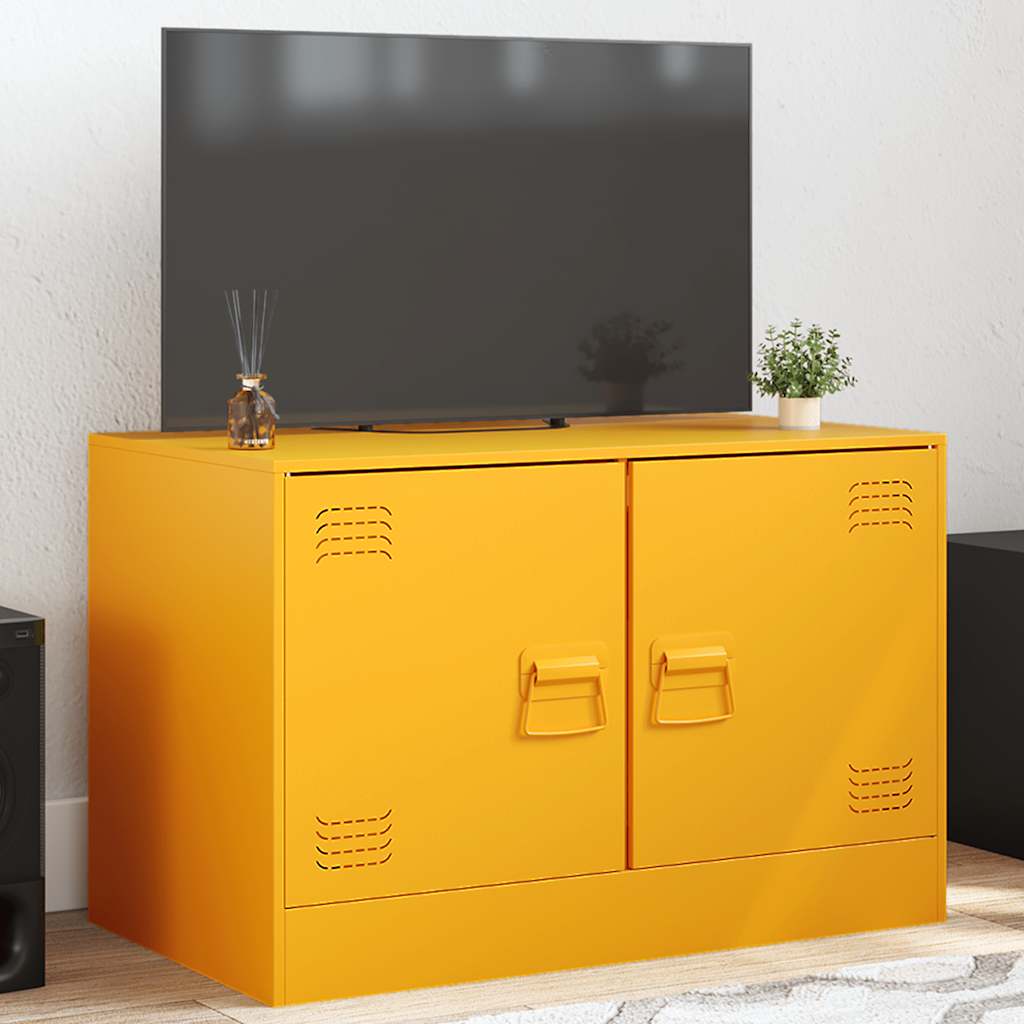 Vetonek Mueble para TV de acero amarillo mostaza 67x39x44 cm