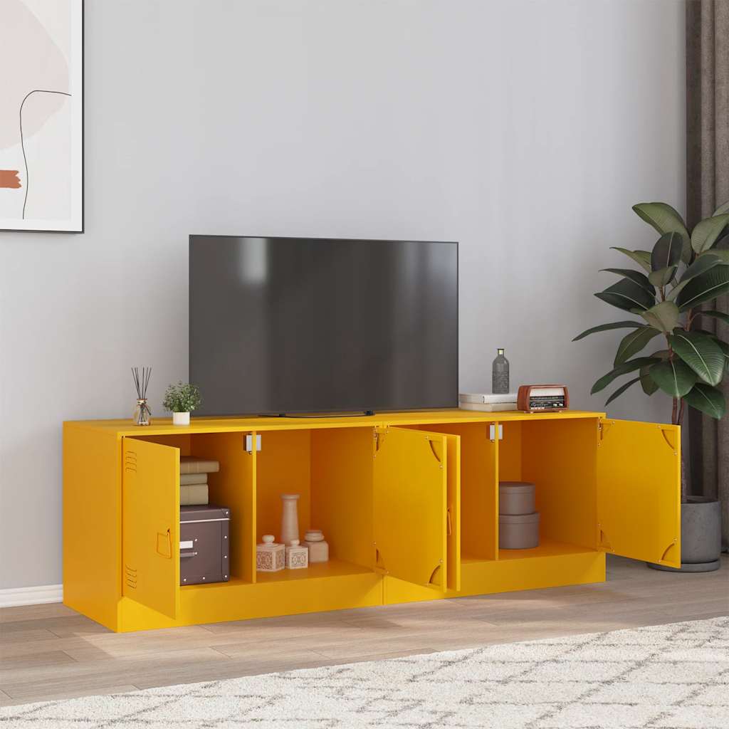 Vetonek Muebles para TV 2 unidades acero amarillo mostaza 67x39x44 cm