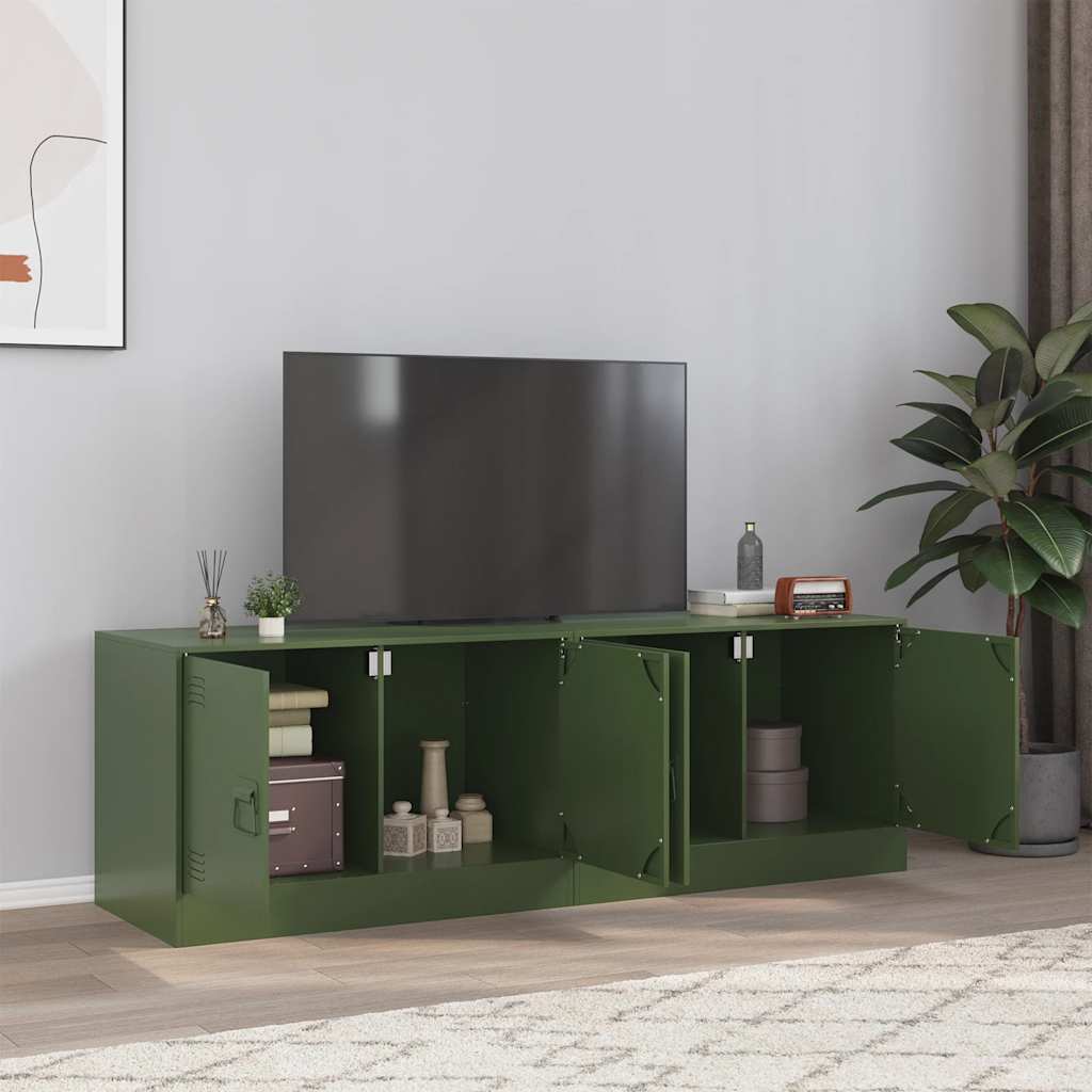 Vetonek Muebles para TV 2 unidades acero verde oliva 67x39x44 cm