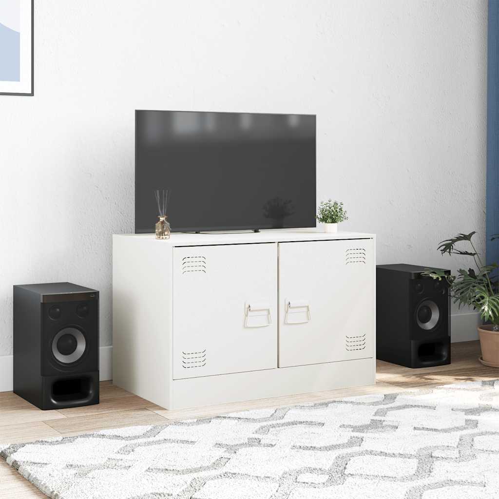 Mueble para TV de acero blanco 67x39x44 cm