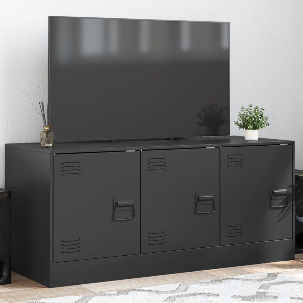 Vetonek Mueble para TV de acero negro 99x39x44 cm