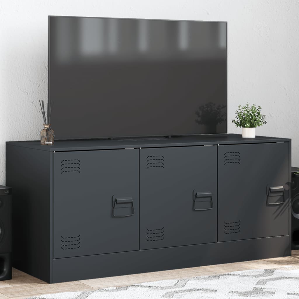 Vetonek Mueble para TV de acero gris antracita 99x39x44 cm