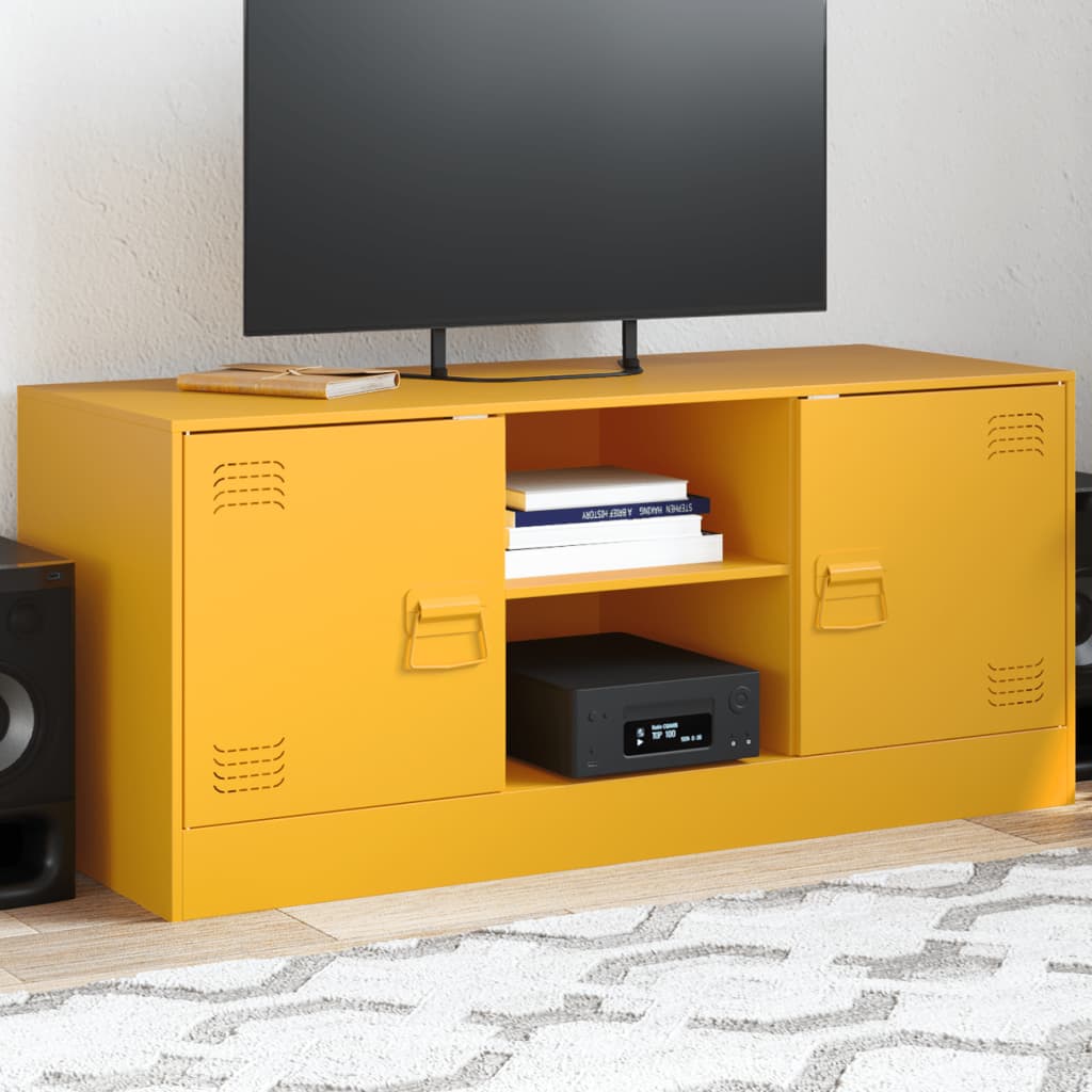 Vetonek Mueble para TV de acero amarillo mostaza 99x39x44 cm