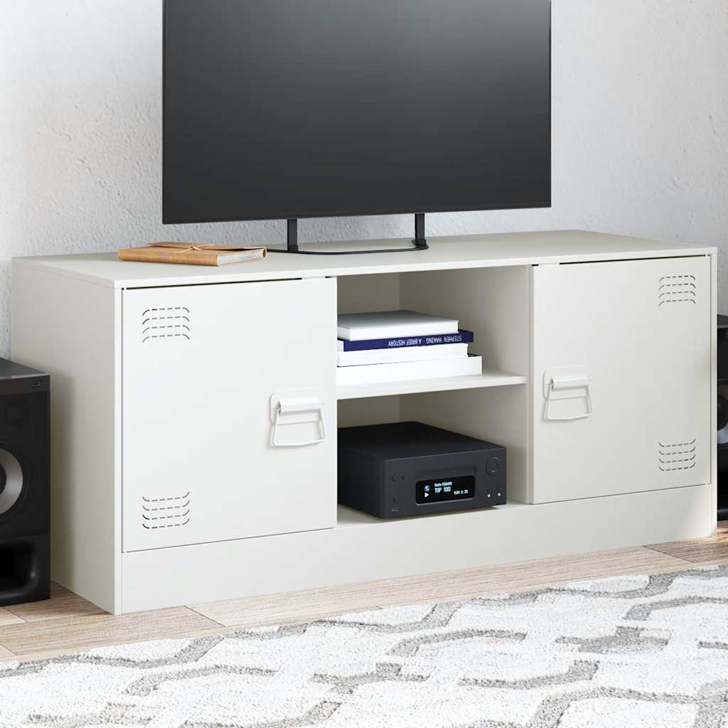 Vetonek Mueble para TV de acero blanco 99x39x44 cm