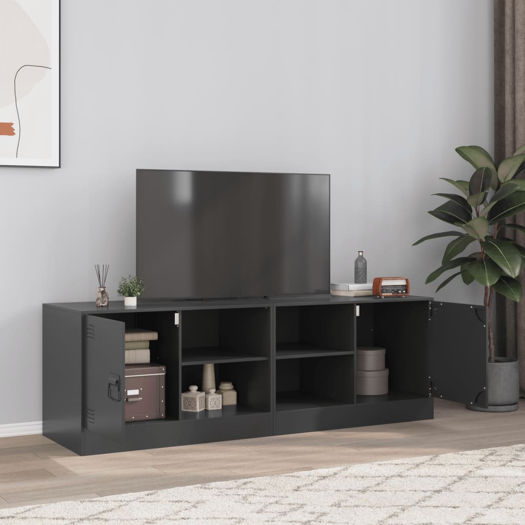 Vetonek Muebles para TV 2 unidades acero negro 67x39x44 cm