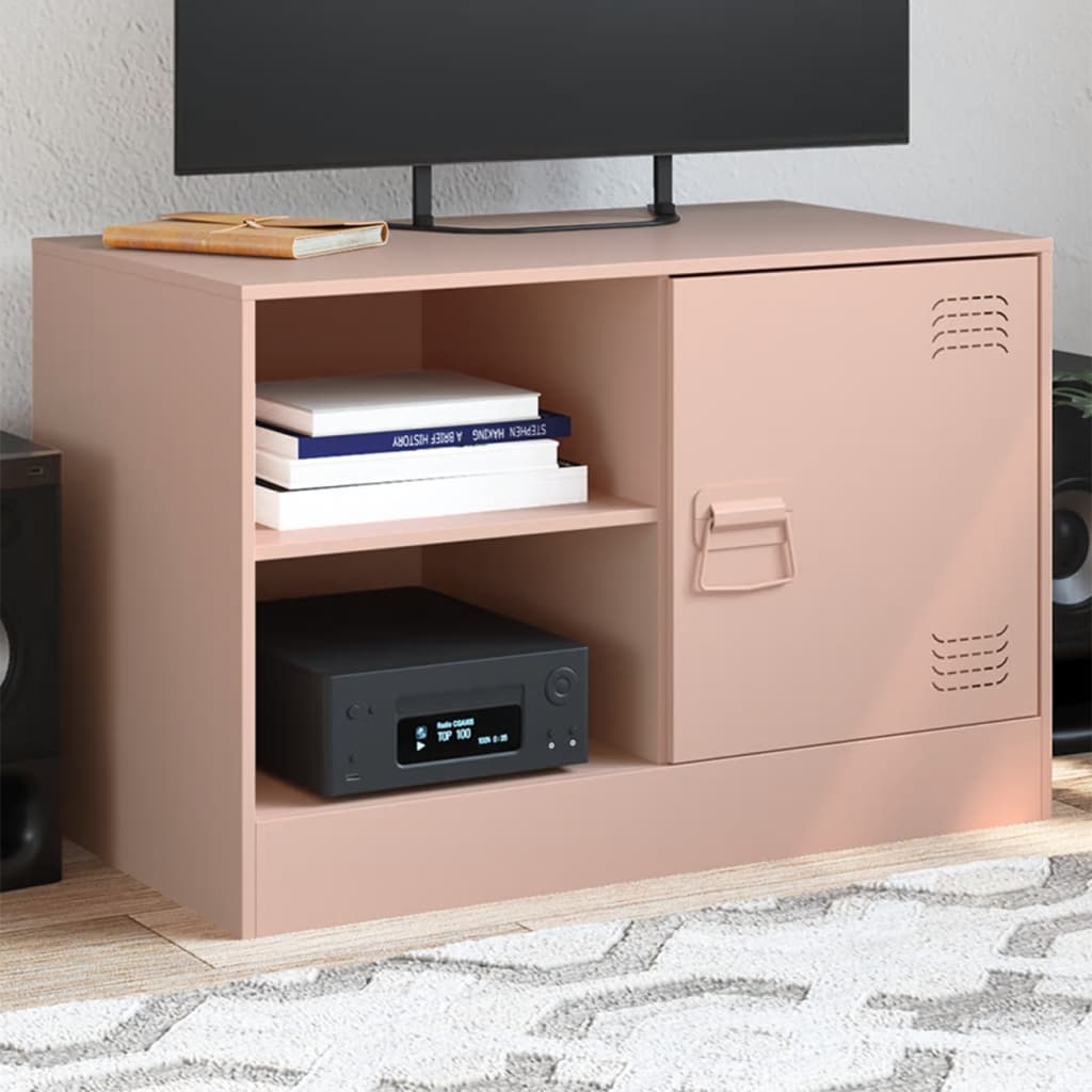 Vetonek Mueble para TV de acero rosa 67x39x44 cm