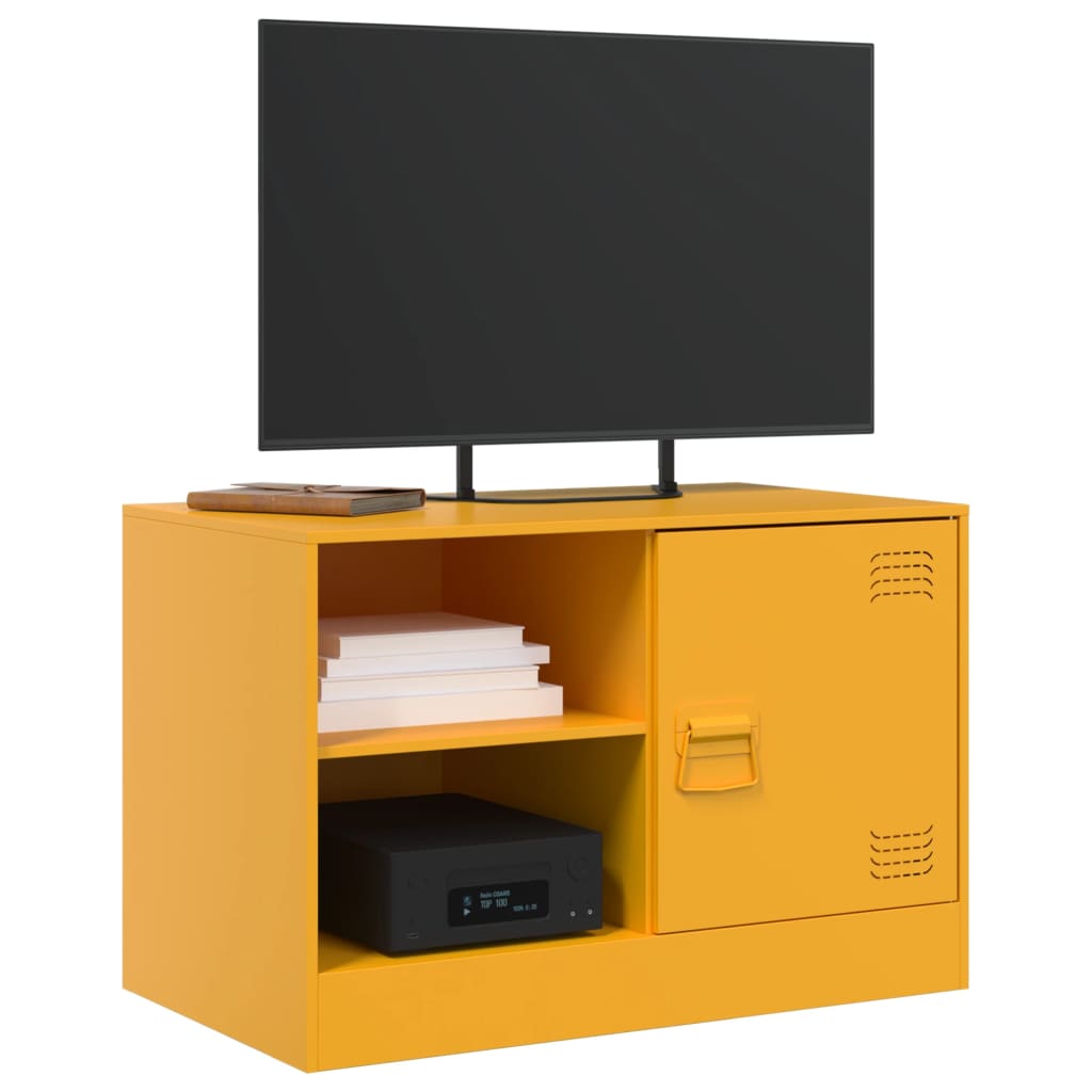 Móveis de TV 2 unidades Mostarda de aço amarelo 67x39x44 cm