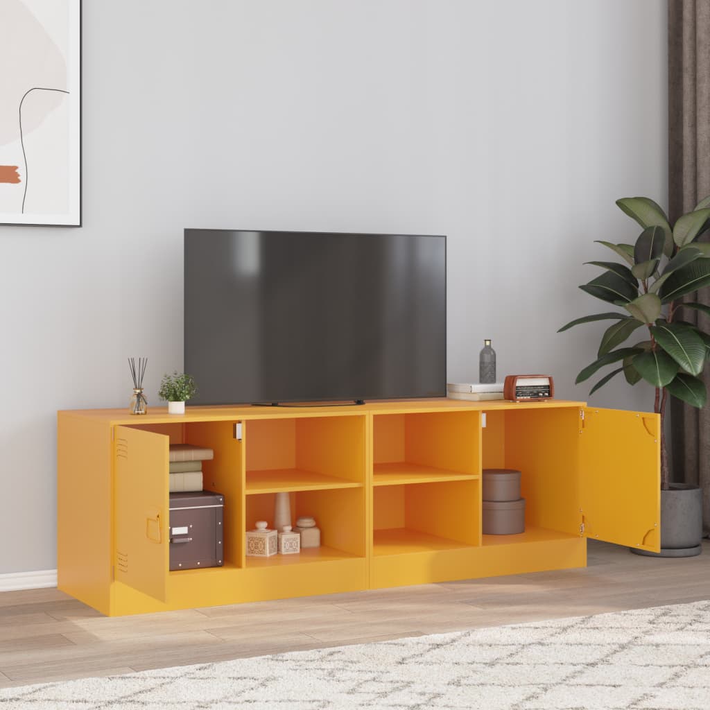 Vetonek Muebles para TV 2 unidades acero amarillo mostaza 67x39x44 cm