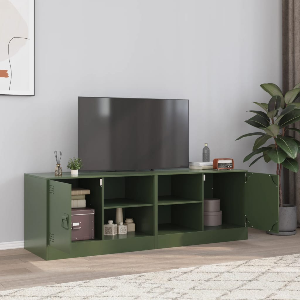 Vetonek Muebles para TV 2 unidades acero verde oliva 67x39x44 cm