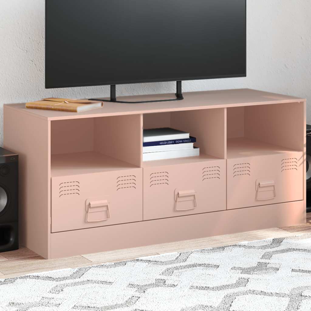 Vetonek Mueble para TV de acero rosa 99x39x44 cm