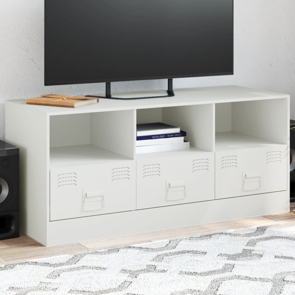 Vetonek Mueble para TV de acero blanco 99x39x44 cm