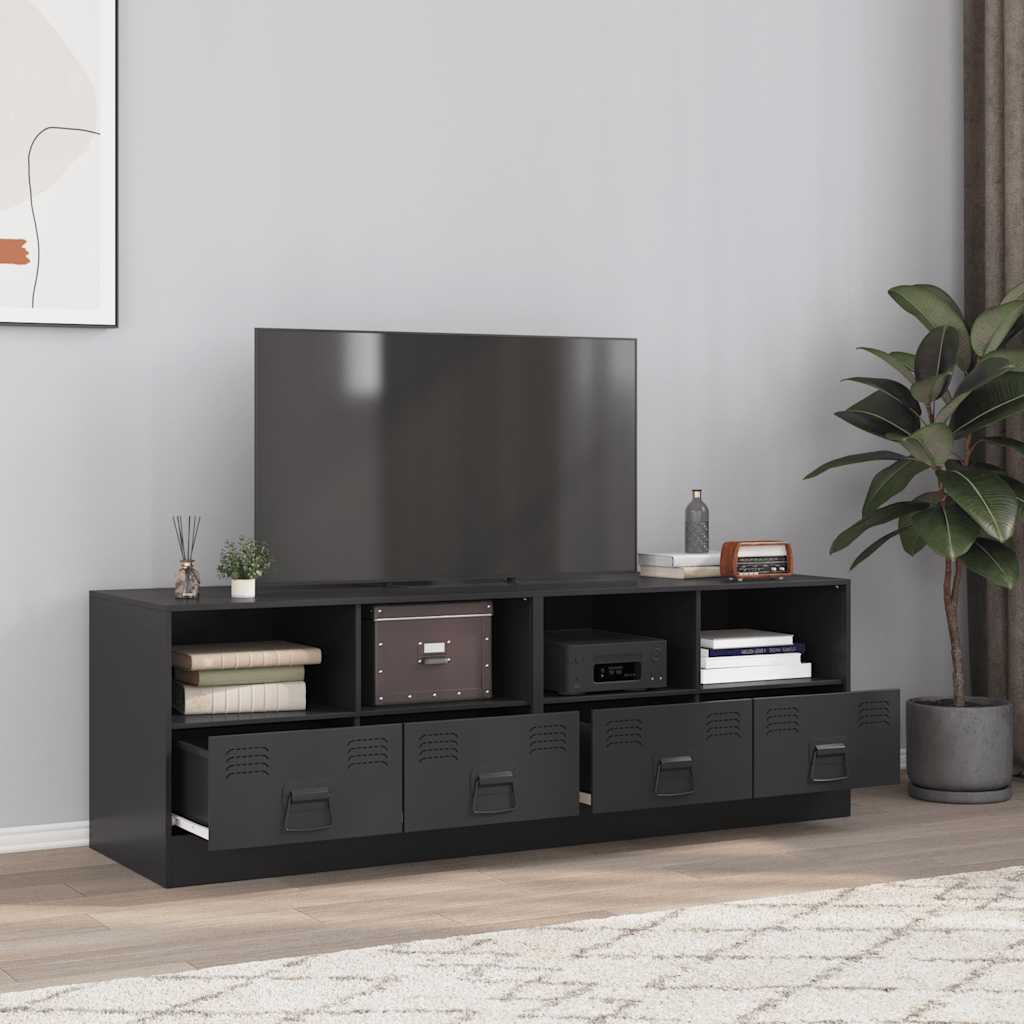 Vetonek Muebles para TV 2 unidades acero negro 67x39x44 cm