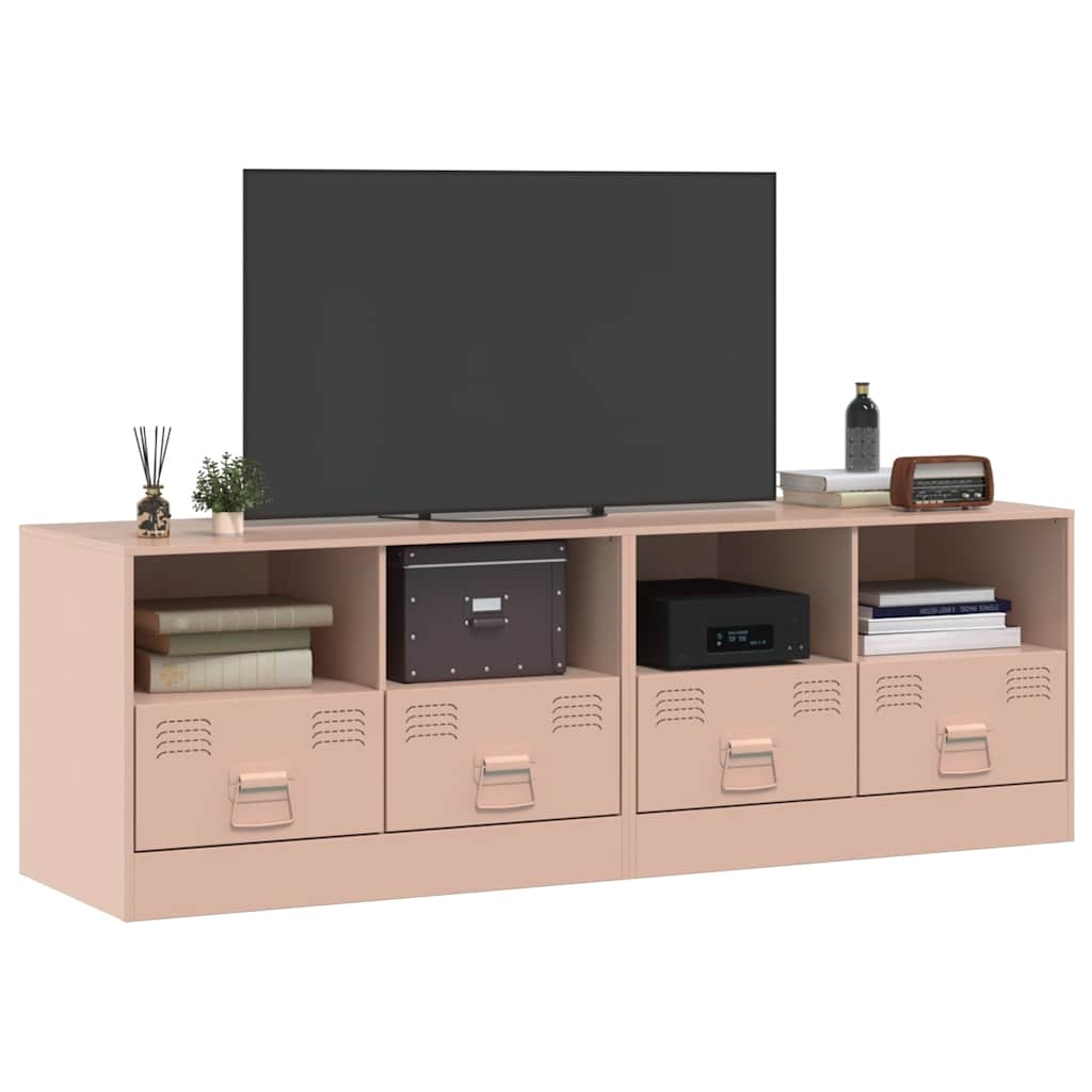 Muebles para TV 2 unidades acero rosa 67x39x44 cm