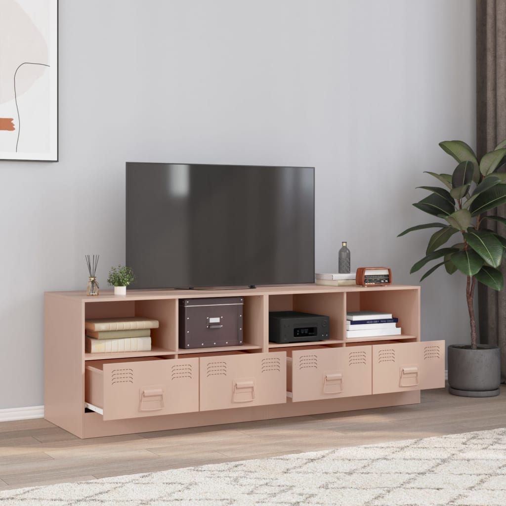 Vetonek Muebles para TV 2 unidades acero rosa 67x39x44 cm