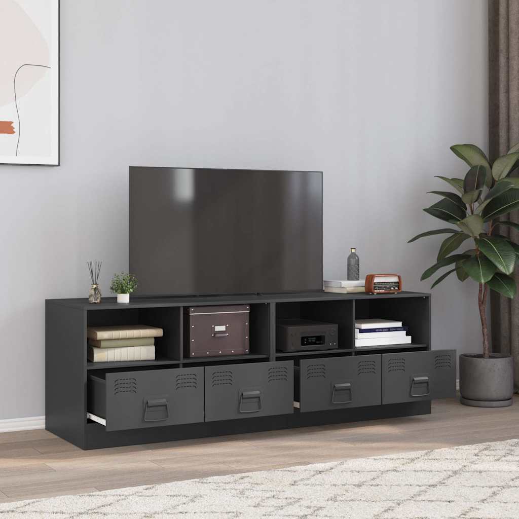 Vetonek Muebles para TV 2 unidades acero gris antracita 67x39x44 cm