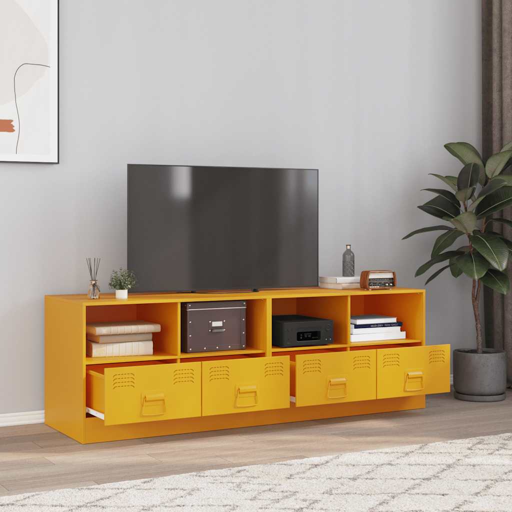 Vetonek Muebles para TV 2 unidades acero amarillo mostaza 67x39x44 cm