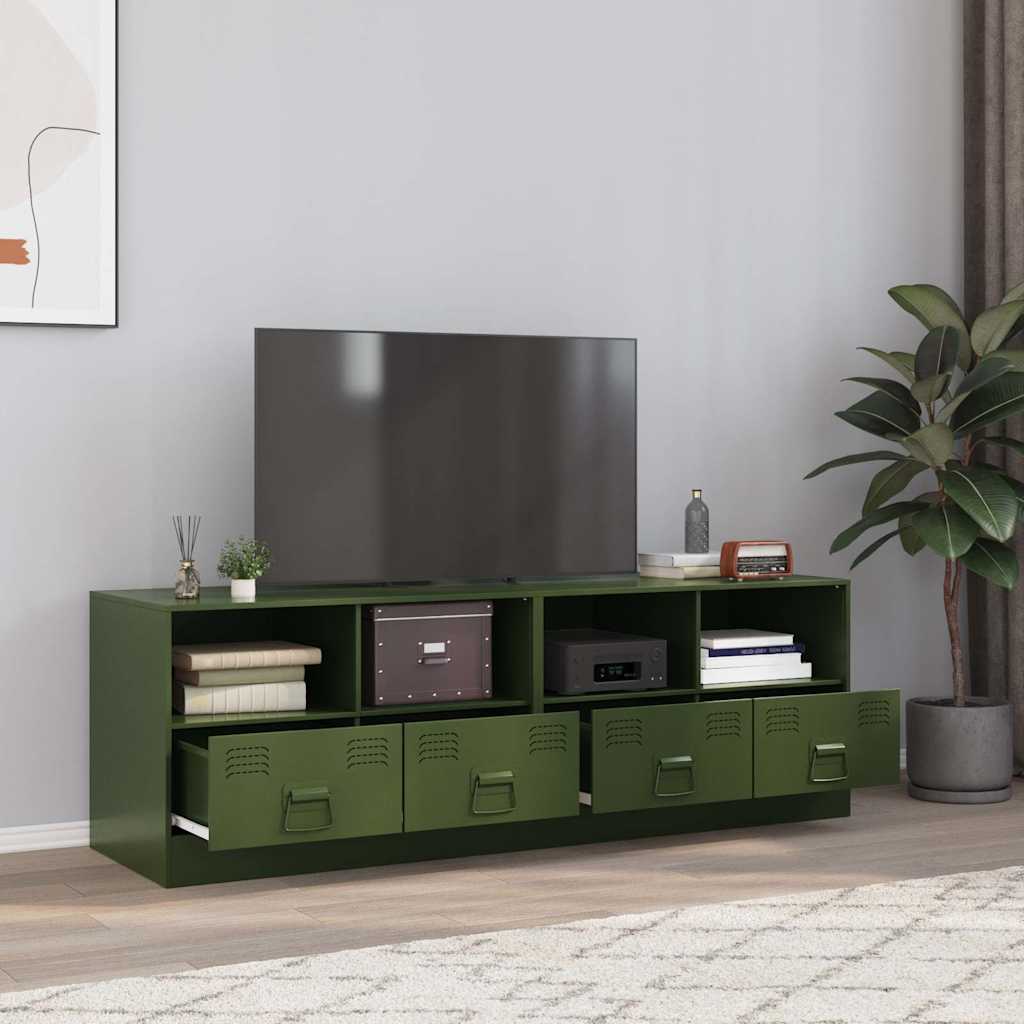 Vetonek Muebles para TV 2 unidades acero verde oliva 67x39x44 cm