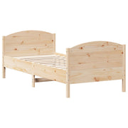 Estructura de cama sin colchón madera maciza de pino 90x200 cm v7648 - Vetonek