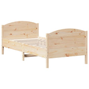Estructura de cama sin colchón madera maciza de pino 90x200 cm v7648 - Vetonek