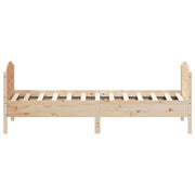 Estructura de cama sin colchón madera maciza de pino 90x190 cm v7679 - Vetonek