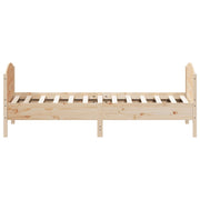 Estructura de cama sin colchón madera maciza pino 75x190 cm - Vetonek