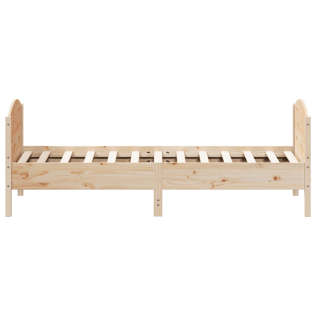 Estructura de cama sin colchón madera maciza pino 75x190 cm - Vetonek
