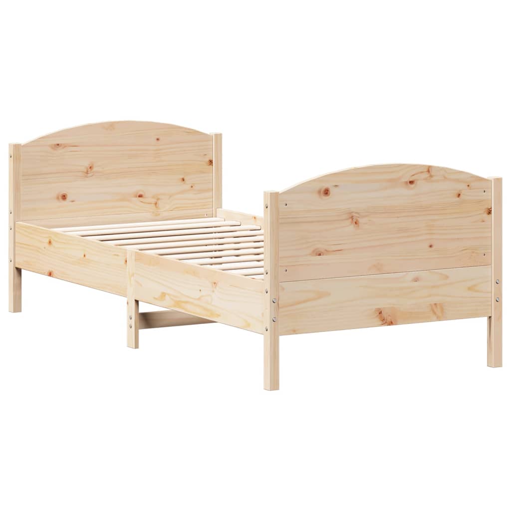 Estructura de cama sin colchón madera maciza pino 75x190 cm - Vetonek