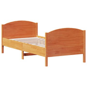 Vetonek Estructura de cama sin colchón madera maciza marrón 75x190 cm