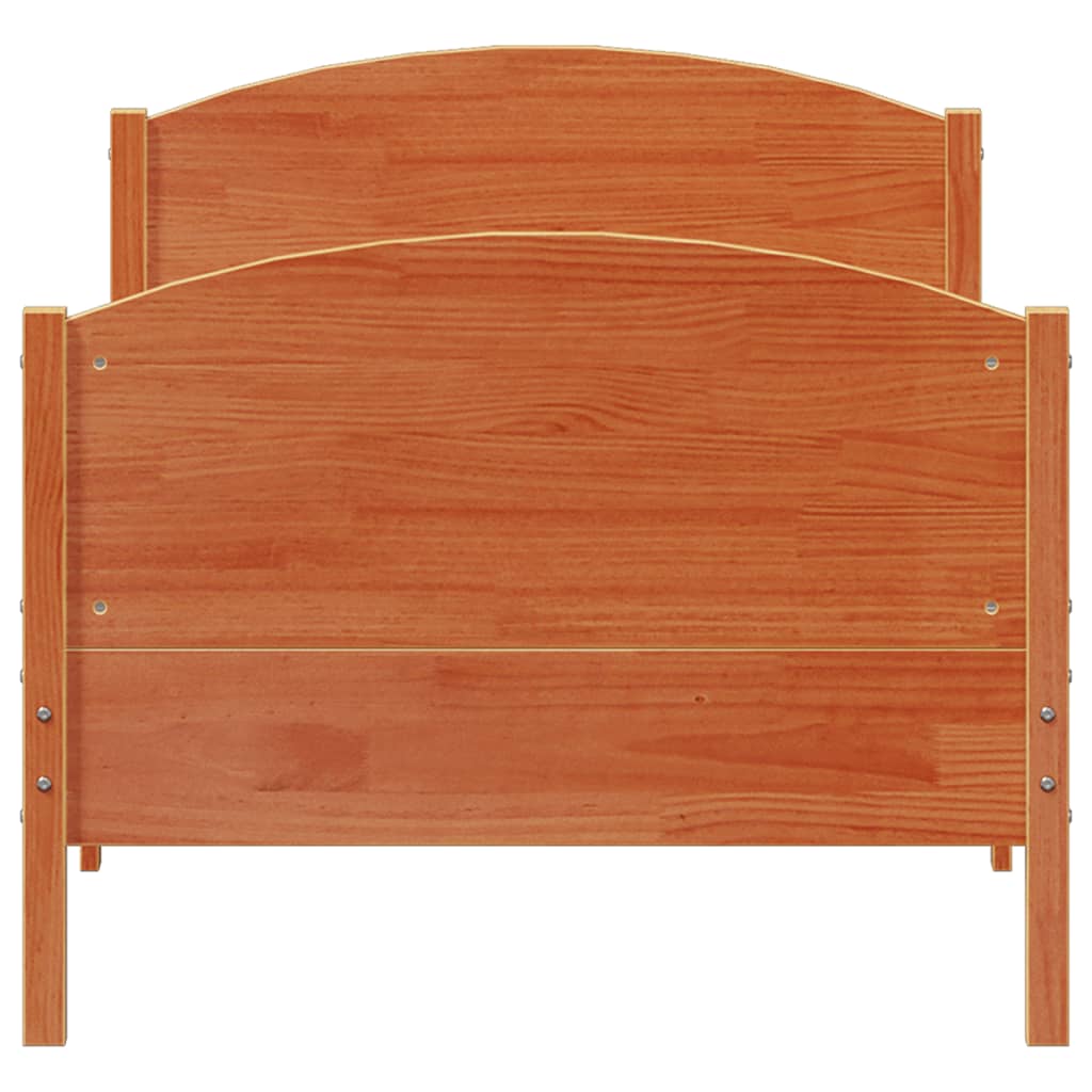 Estructura de cama sin colchón madera maciza marrón 75x190 cm v7723 - Vetonek