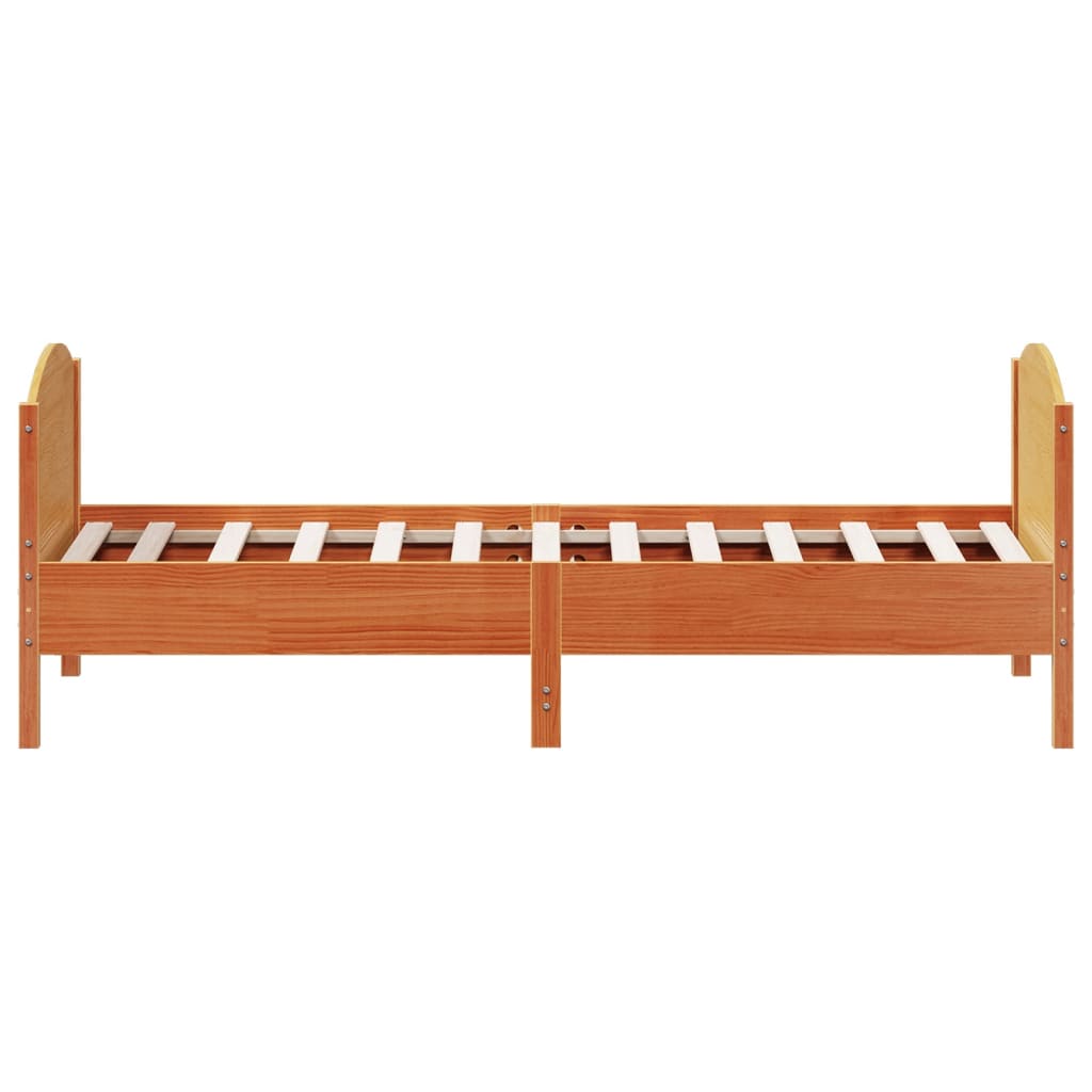 Estructura de cama sin colchón madera maciza marrón 75x190 cm v7723 - Vetonek
