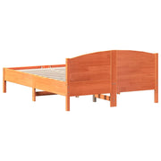 Estructura de cama sin colchón madera maciza marrón 120x190 cm v7990 - Vetonek