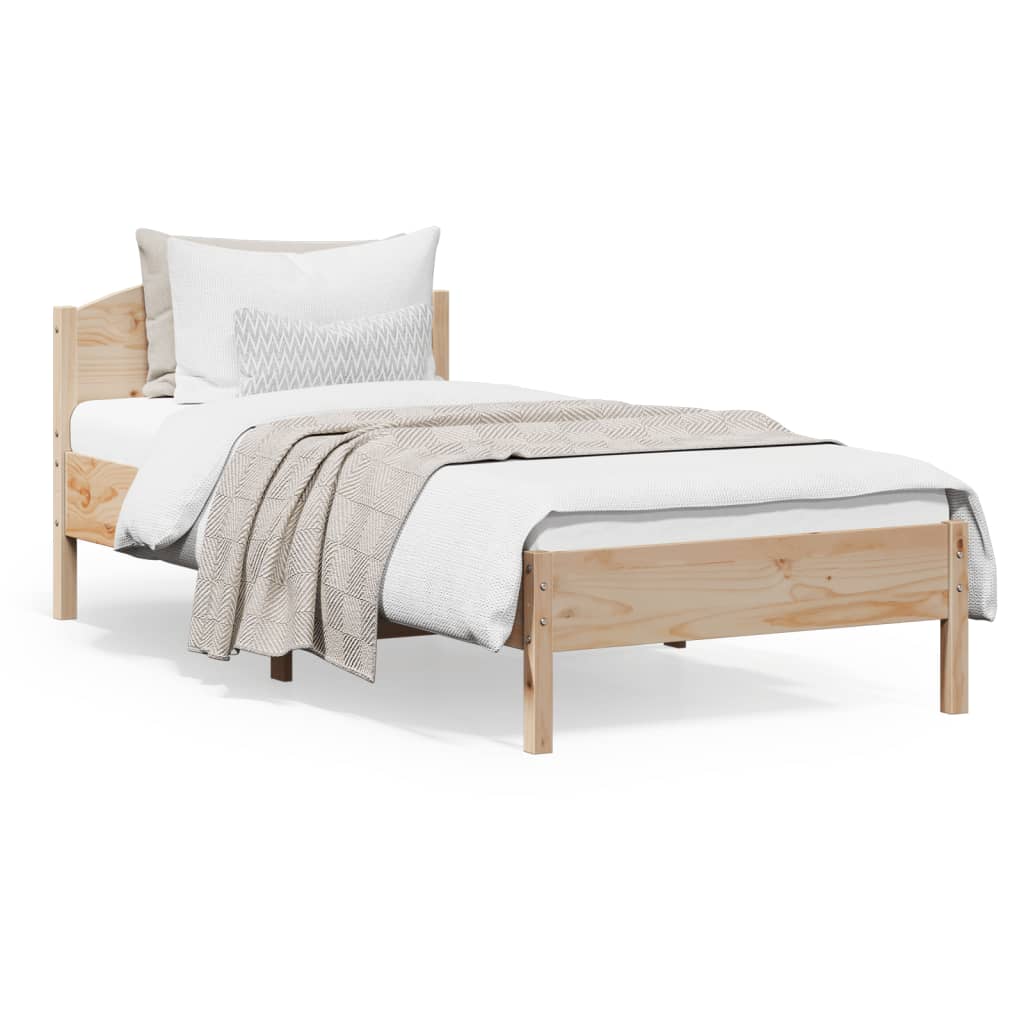 Vetonek Estructura de cama sin colchón madera maciza de pino 90x200 cm