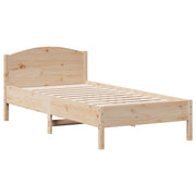 Vetonek Estructura de cama sin colchón madera maciza de pino 90x190 cm