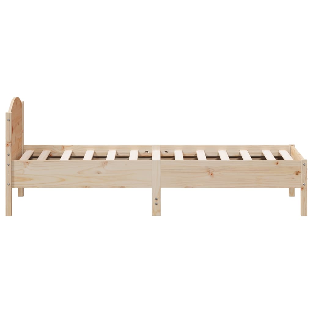 Estructura de cama sin colchón madera maciza pino 75x190 cm - Vetonek
