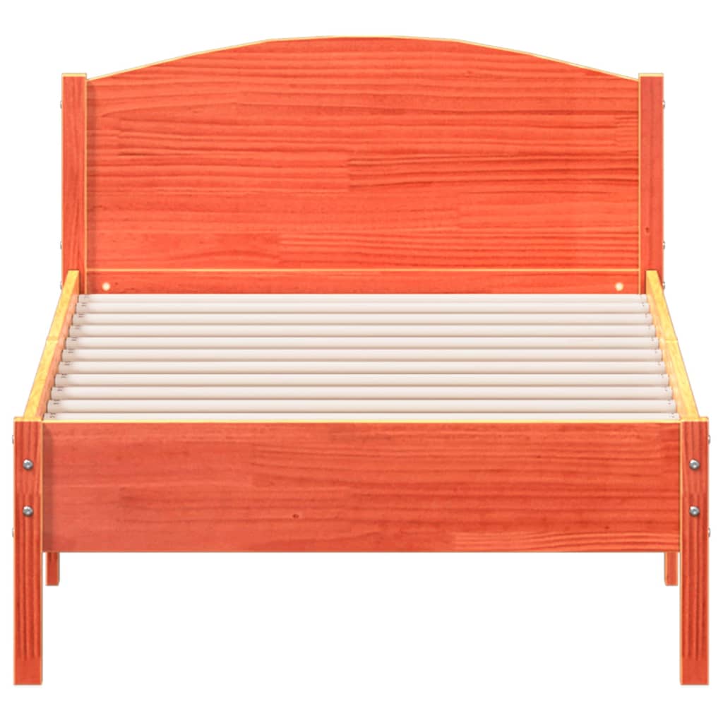 Estructura de cama sin colchón madera maciza marrón 75x190 cm v8119 - Vetonek