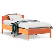 Estructura de cama sin colchón madera maciza marrón 75x190 cm v8119 Vetonek